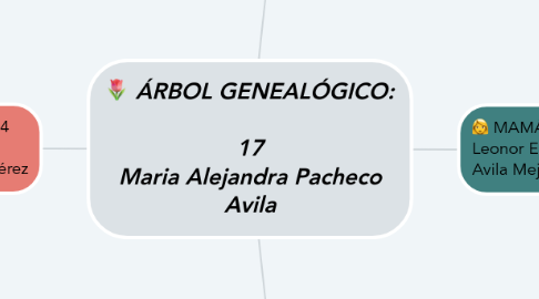 Mind Map: ÁRBOL GENEALÓGICO:  17 Maria Alejandra Pacheco Avila