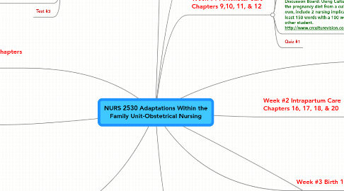 Mind Map: NURS 2530 Adaptations Within the Family Unit-Obstetrical Nursing