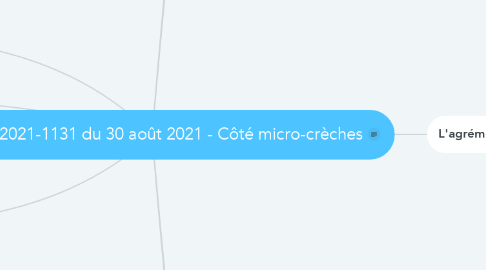 Mind Map: Décret n° 2021-1131 du 30 août 2021 - Côté micro-crèches
