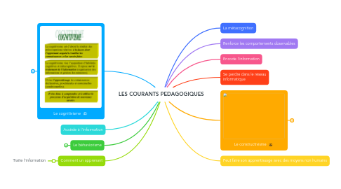 Mind Map: LES COURANTS PEDAGOGIQUES