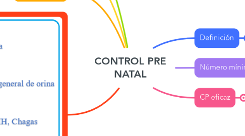 Mind Map: CONTROL PRE NATAL