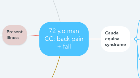 Mind Map: 72 y.o man CC: back pain + fall