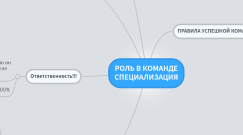 Mind Map: РОЛЬ В КОМАНДЕ СПЕЦИАЛИЗАЦИЯ