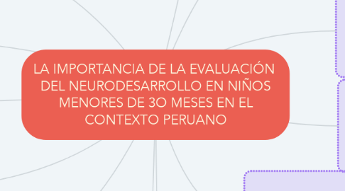 Mind Map: LA IMPORTANCIA DE LA EVALUACIÓN  DEL NEURODESARROLLO EN NIÑOS MENORES DE 3O MESES EN EL CONTEXTO PERUANO