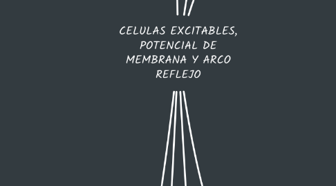 Mind Map: CELULAS EXCITABLES, POTENCIAL DE MEMBRANA Y ARCO REFLEJO