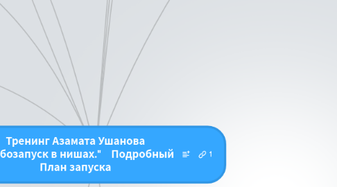 Mind Map: Тренинг Азамата Ушанова "Турбозапуск в нишах."    Подробный План запуска