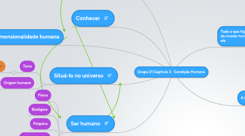 Mind Map: Grupo 21 Capitulo 3 Condição Humana