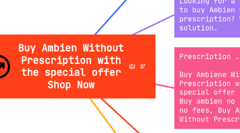 Mind Map: Buy Ambien Without Prescription with the special offer Shop Now