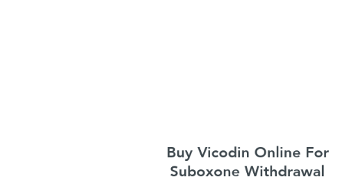 Mind Map: Buy Vicodin Online For Suboxone Withdrawal