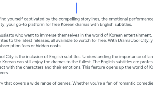 Mind Map: DramaCool City Free Korean Dramas with English Subtitles