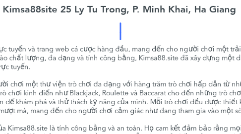 Mind Map: Kimsa88site 25 Ly Tu Trong, P. Minh Khai, Ha Giang