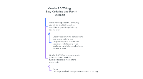 Mind Map: Vicodin 7.5/750mg : Easy Ordering and Fast Shipping