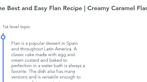 Mind Map: The Best and Easy Flan Recipe | Creamy Caramel Flan