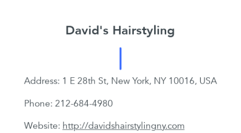 Mind Map: David's Hairstyling