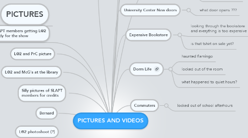 Mind Map: PICTURES AND VIDEOS