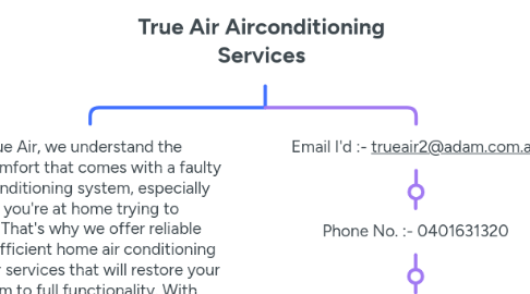 Mind Map: True Air Airconditioning Services