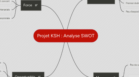 Mind Map: Projet KSH : Analyse SWOT