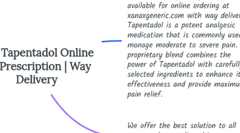 Mind Map: Buy Tapentadol Online No Prescription | Way Delivery