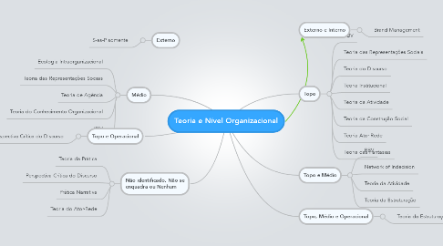 Mind Map: Teoria e Nível Organizacional