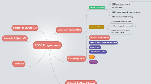 Mind Map: PGDE Programmes