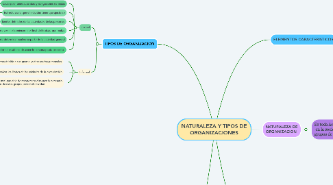 Mind Map: NATURALEZA Y TIPOS DE ORGANIZACIONES