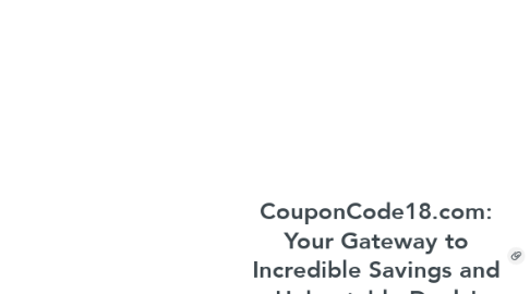 Mind Map: CouponCode18.com: Your Gateway to Incredible Savings and Unbeatable Deals!