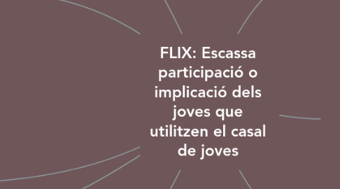 Mind Map: FLIX: Escassa participació o implicació dels joves que utilitzen el casal de joves