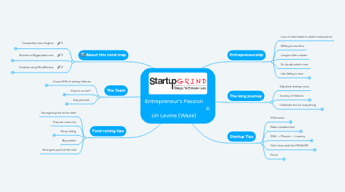 Mind Map: Entrepreneur's Passion  Uri Levine (Waze)