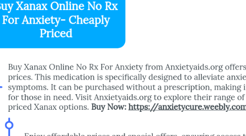 Mind Map: Buy Xanax Online No Rx For Anxiety- Cheaply Priced