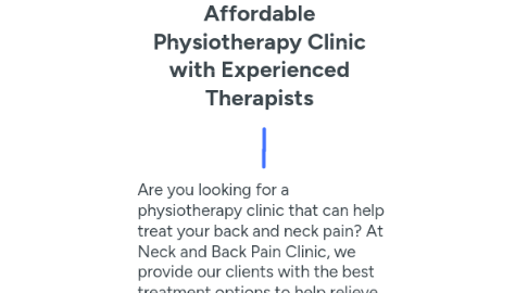 Mind Map: Affordable Physiotherapy Clinic with Experienced Therapists