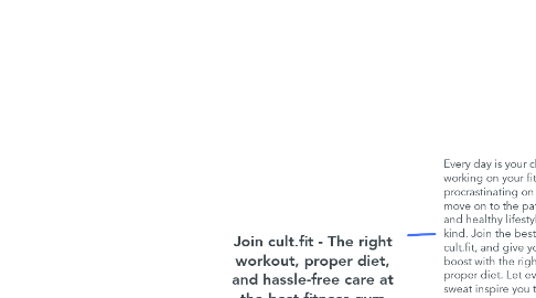 Mind Map: Join cult.fit - The right workout, proper diet, and hassle-free care at the best fitness gym