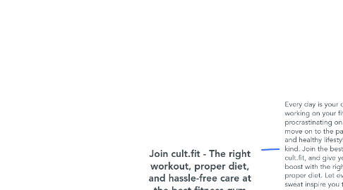 Mind Map: Join cult.fit - The right workout, proper diet, and hassle-free care at the best fitness gym