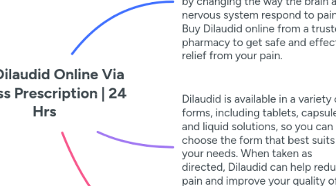 Mind Map: Buy Dilaudid Online Via Bypass Prescription | 24 Hrs