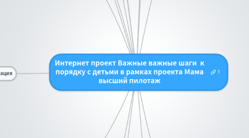 Mind Map: Интернет проект Важные важные шаги к порядку с детьми в рамках проекта Мама высший пилотаж