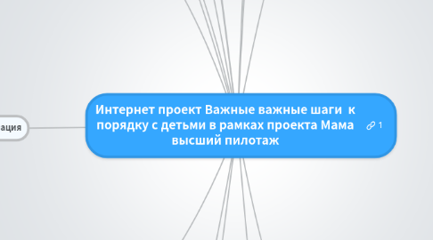 Mind Map: Интернет проект Важные важные шаги  к порядку с детьми в рамках проекта Мама высший пилотаж