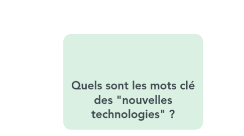 Mind Map: Quels sont les mots clé des "nouvelles technologies" ?