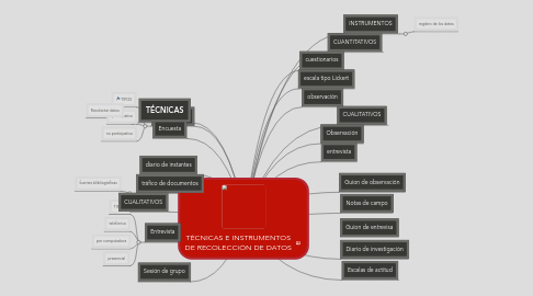 Mind Map: TÉCNICAS E INSTRUMENTOS DE RECOLECCIÓN DE DATOS