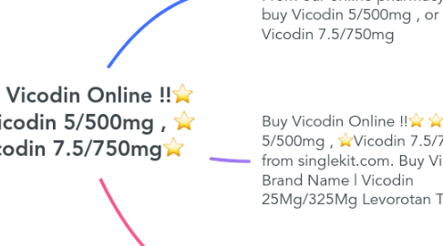 Mind Map: Buy Vicodin Online !!⭐ ⭐Vicodin 5/500mg , ⭐ Vicodin 7.5/750mg⭐