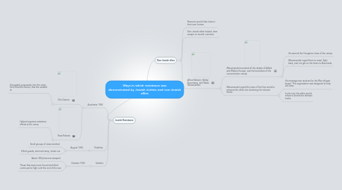 Mind Map: Ways in which resistance was demonstrated by Jewish victims and non-Jewish allies