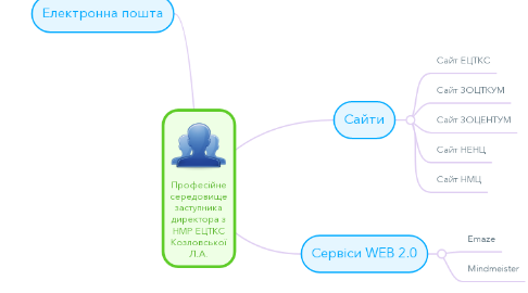 Mind Map: Професійне середовище заступника директора з НМР ЕЦТКС Козловської Л.А.