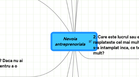 Mind Map: Nevoia antreprenoriala