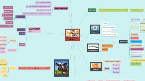 Mind Map: METABOLISMO DOS LIPÍDIOS