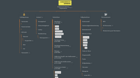 Mind Map: Verkehrsrecht Nürnberg Tätigkeitsfelder