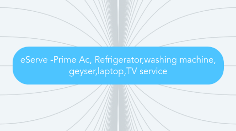 Mind Map: eServe -Prime Ac, Refrigerator,washing machine, geyser,laptop,TV service