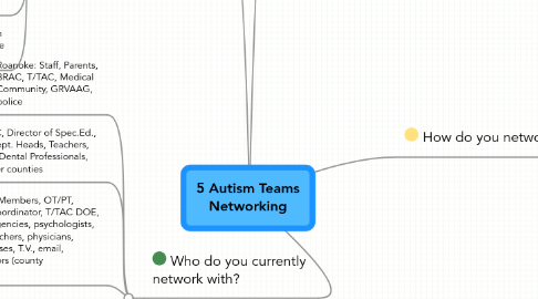 Mind Map: 5 Autism Teams Networking