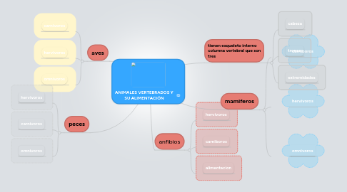 Mind Map: ANIMALES VERTEBRADOS Y SU ALIMENTACIÓN