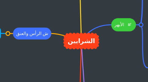 Mind Map: الشرايين