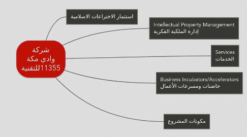 Mind Map: شركة وادي مكة 11355للتقنية