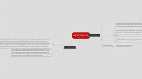 Mind Map: Reflection Question 4: How do digital literacies affect teaching practices?