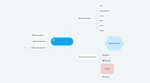 Mind Map: Organsysteme des Menschen